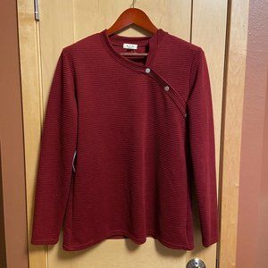 NWT! She & Sho Burgandy Women's Top: Size XL